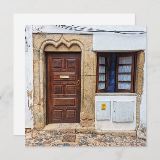 歴史的なポルトガルのドアのグリーティングカード シーズンカード (正面/裏面)