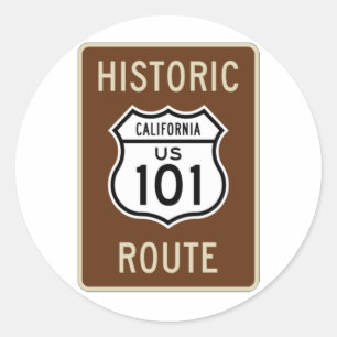 歴史的なルート米国のルート101の(カリフォルニア)印 ラウンドシール
