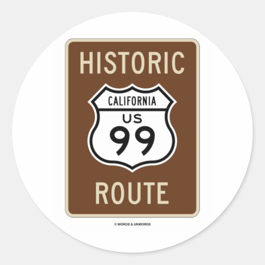 歴史的なルート米国高速道路99 （カリフォルニア州） ラウンドシール (正面)