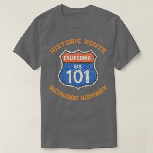 歴史的なルート101レッドウッド高速道路のゲートはwo tシャツ (デザイン正面)