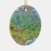 歴史的なルート66の漫画の地図 セラミックオーナメント (右)