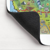 歴史的なルート66の漫画の地図 マウスパッド (コーナー)