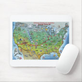 歴史的なルート66の漫画の地図 マウスパッド (マウス)