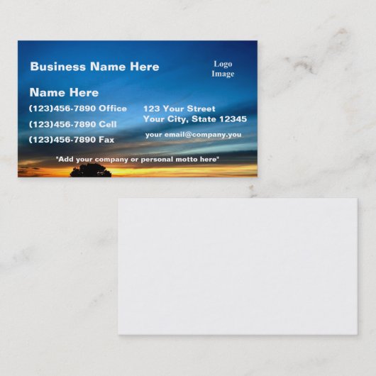 歴史的なルート66の近くの砂漠の日没 名刺 (正面/裏面)