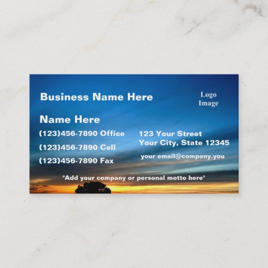 歴史的なルート66の近くの砂漠の日没 名刺 (正面)