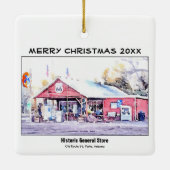 歴史的なルート66アリゾナ一般店水彩色 セラミックオーナメント (裏面)