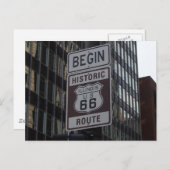 歴史的なルート66シカゴ標識旅行はがき ポストカード (正面/裏面)