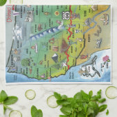 歴史的なルート66マンガマップ キッチンタオル (折り畳み)