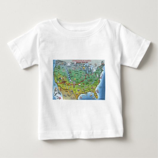 歴史的なルート66マンガマップ ベビーTシャツ (正面)