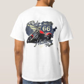 歴史的なルート66ロードトリップにバイクで乗る Tシャツ (裏面)