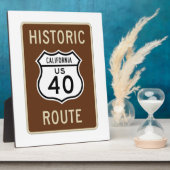 歴史的なルートUSルート40 (カリフォルニア州) フォトプラーク (側面)