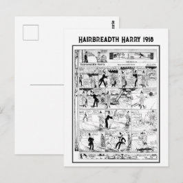 歴史的なヴィンテージ Hairbreadth Harry カートゥーン 1918年 ポストカード