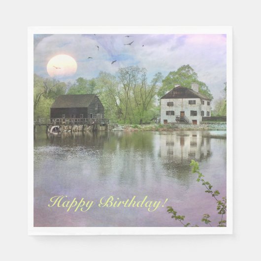 歴史的な国ハッピーバースデー スタンダードランチョンナプキン (正面)