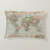 歴史的な地図1920世界の主要な枕 アクセントクッション (裏面)