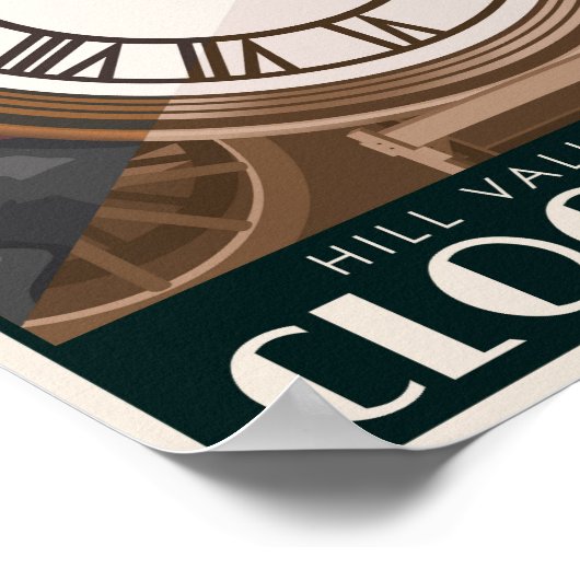 歴史的な時計塔 ポスター (角)