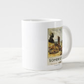 歴史的な村場面イギリスの鉄道ポスター ジャンボコーヒーマグカップ (正面右)