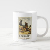 歴史的な村場面イギリスの鉄道ポスター ジャンボコーヒーマグカップ (右)
