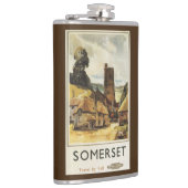 歴史的な村場面イギリスの鉄道ポスター フラスク (右)