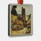 歴史的な村場面イギリスの鉄道ポスター メタルオーナメント (右)