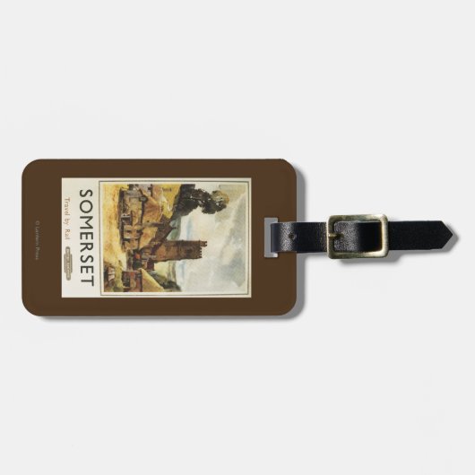 歴史的な村場面イギリスの鉄道ポスター ラゲッジタグ (正面横)