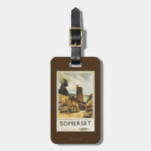 歴史的な村場面イギリスの鉄道ポスター ラゲッジタグ (正面縦)