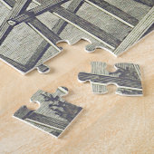 歴史的な機関車が橋梁パズル ジグソーパズル (側面)