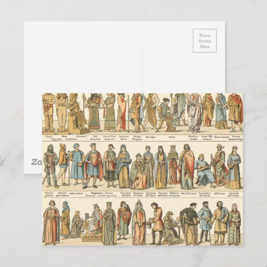 歴史的な民服 ポストカード (正面/裏面)