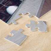 歴史的な砲が飾られた背の高い船 ジグソーパズル (側面)