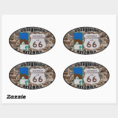 歴史的な米国のルート66スリグマンアリゾナ 楕円形シール (シート)