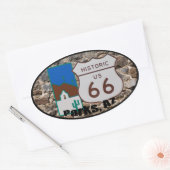歴史的な米国のルート66パークスアリゾナVer.2 楕円形シール (封筒)