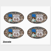歴史的な米国のルート66メテオシティアリゾナ 楕円形シール (シート)