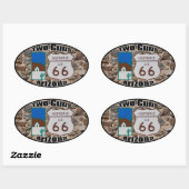 歴史的な米国のルート66二つの銃アリゾナ 楕円形シール (シート)