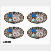 歴史的な米国ルート66キングマンアリゾナ 楕円形シール (シート)
