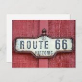 歴史的な米国ルート66赤の看板 ポストカード (正面/裏面)