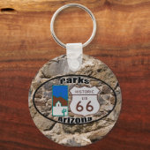 歴史的な米国ルート66～パークス（アリゾナ州） キーホルダー (正面)