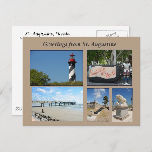 歴史的な聖オーガスティンフロリダ州アメリカのはがき ポストカード (正面/裏面)