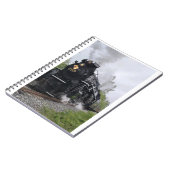 歴史的な蒸気エンジンニッケルプレートスパイラルノート ノートブック (左側)