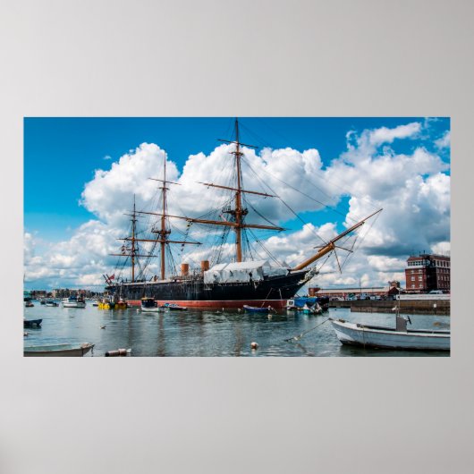 歴史的な装甲ビクトリアンフリゲートこうもり ポスター (正面)