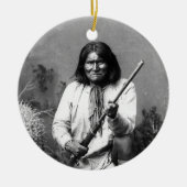 歴史的な象徴的な先住民アメリカンインディアンジェロニモ セラミックオーナメント (正面)