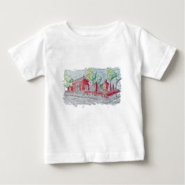 歴史的な赤レンガの入り口 ベビーTシャツ