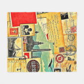 歴史的な郵便旅行 フリースブランケット (正面(横))