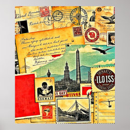 歴史的な郵便旅行 ポスター