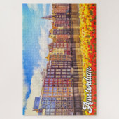 歴史的な都市アムステルダム、オランダ ジグソーパズル (縦)