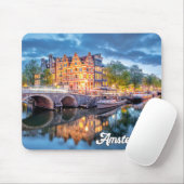 歴史的な都市アムステルダム、オランダ マウスパッド (マウス)