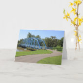 歴史的な鉄の橋のカーやる気を起こさせるド空白の カード (黄色い花)