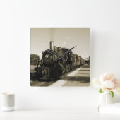 歴史的な鉄道 スクエア壁時計 (ホーム)