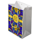 歴史的な青と黄色のモザイクの床 – あなたのテキスト ミディアムペーパーバッグ (正面アングル)