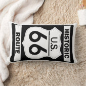 歴史的な黒のルート66アメリカのモジョ枕 ランバークッション (ブランケット)