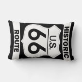 歴史的な黒のルート66アメリカのモジョ枕 ランバークッション (裏面)