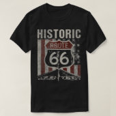 歴史的なUSAルート66ハイウェイヴィンテージアメリカロード Tシャツ (デザイン正面)